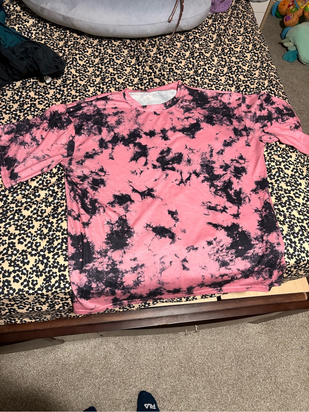 Pink & Black Tie-Dye T-Shirt